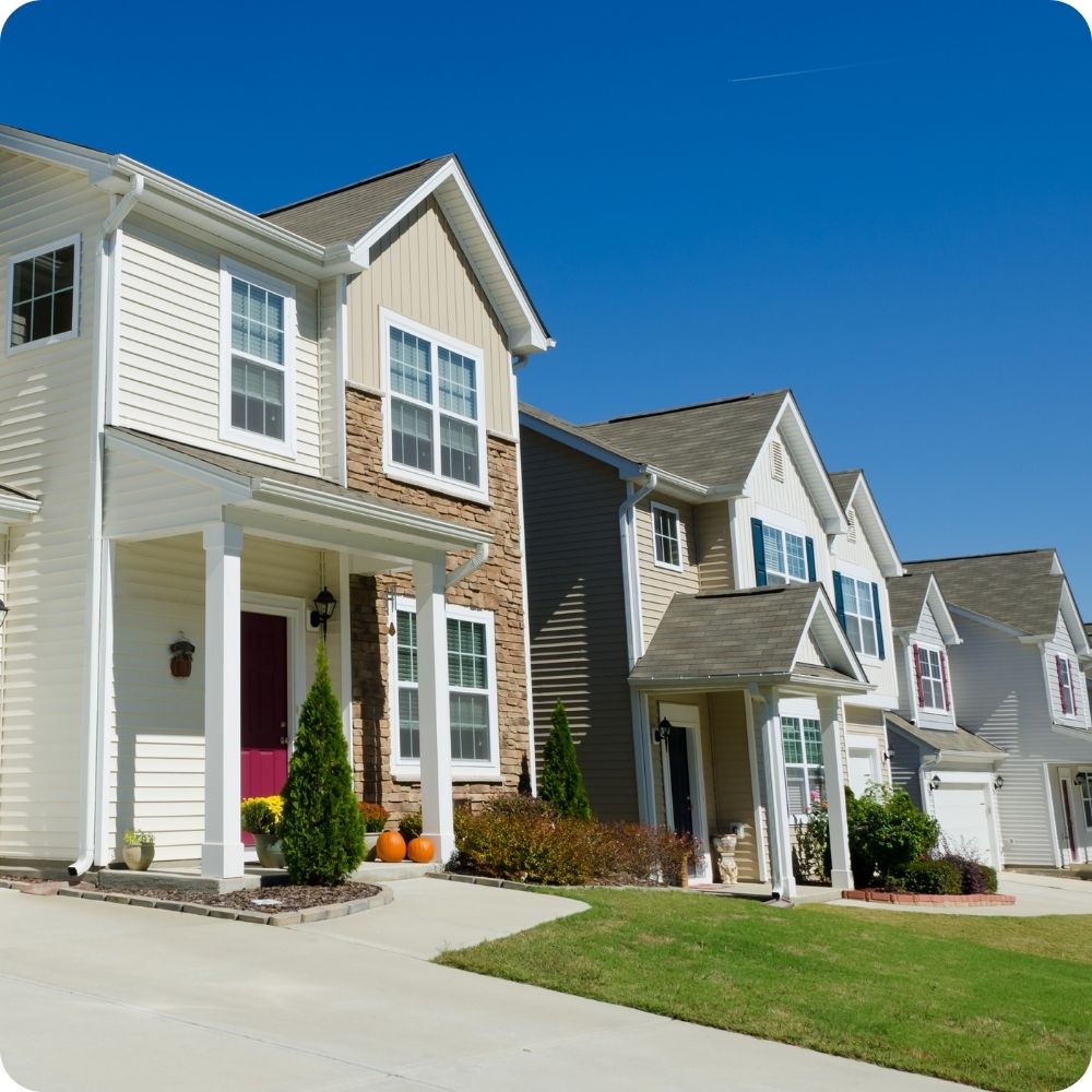 row of houses in a neighborhood